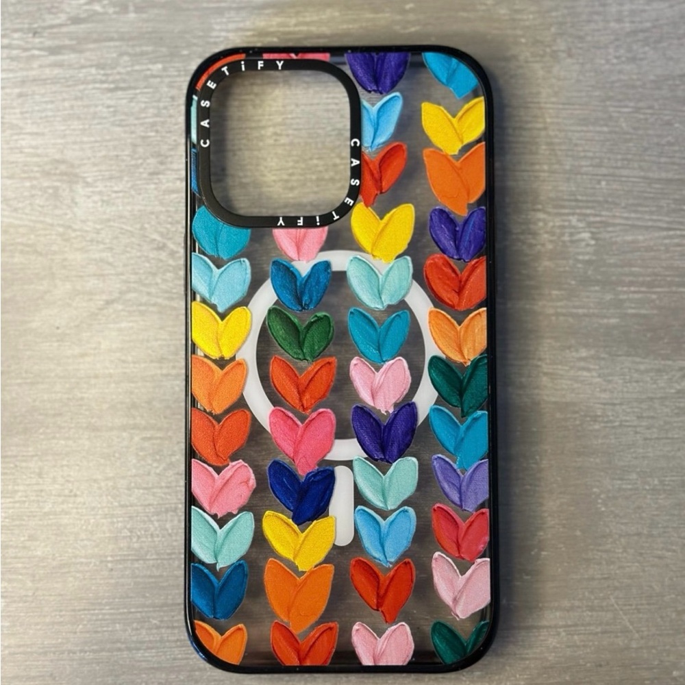 Casetify Vibrant Heart Pattern iPhone Case